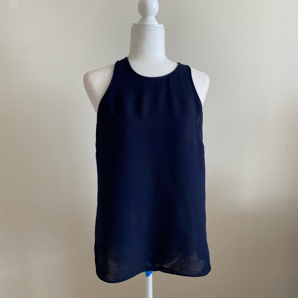 J. Crew Navy Blue Viscose Tank - Picture 1 of 9